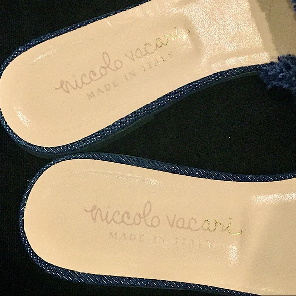 Niccolo Vacari Italy Denim Slip-On Sandals / Flats /Slides - Picture 7 of 9